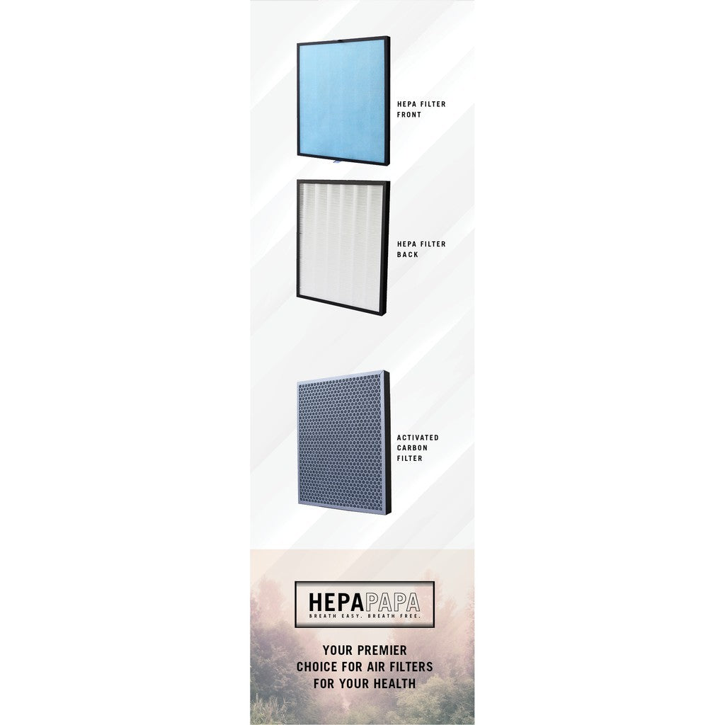 Hitachi EP-A6000/EP-A7000/EP-A8000 Compatible HEPA & Activated Carbon Filters [Free Alcohol Swab] [HEPAPAPA]