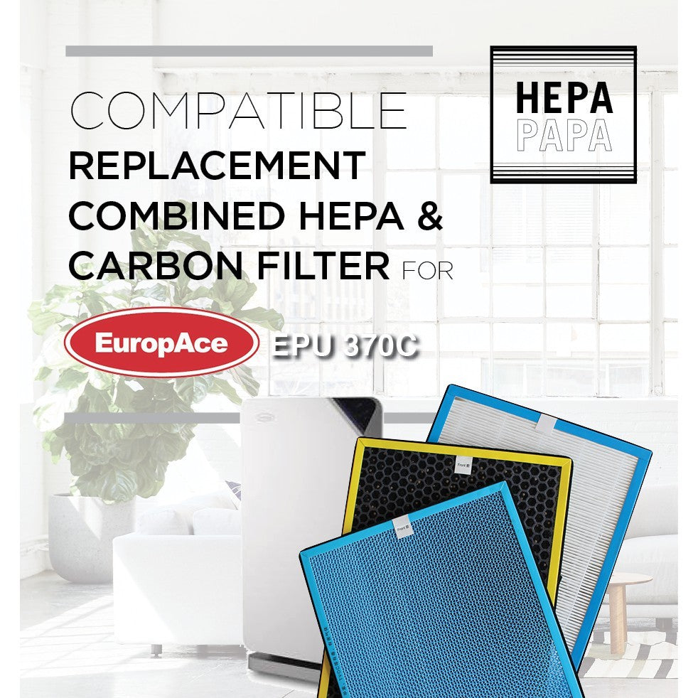EUROPACE EPU 370C Compatible HEPA, Carbon & Catalyst Filters [7 Days Return] [Free Alcohol Swab] [SG Seller] [HEPAPAPA]