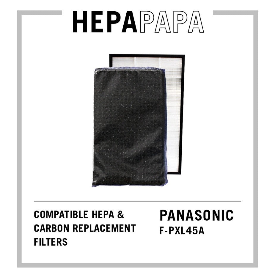 Panasonic F-PXL45A Compatible HEPA & Carbon Filters F-ZXLP45Z & F-ZXLD45Z [HEPAPAPA]