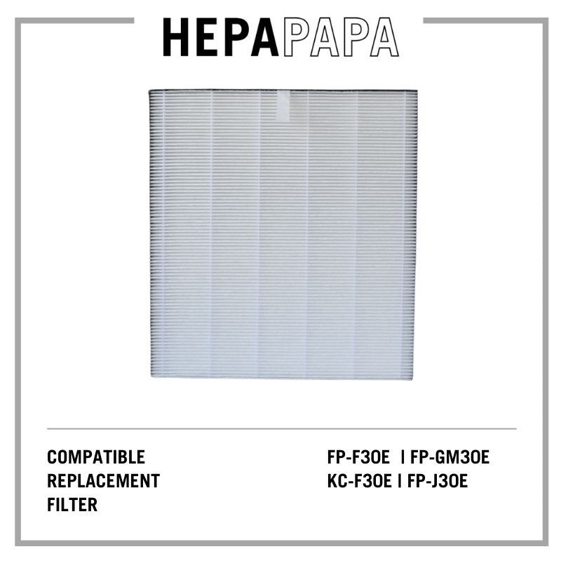 Sharp FP-F30E/FP-GM30E/KC-F30E/KC-F30L/FP-J30E (FZ-F30HFE) Compatible HEPA Filter [Free Alcohol Swab] [HEPAPAPA]