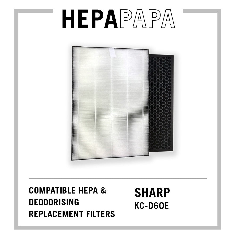 Sharp KC-D60E Compatible Replacement Filters. Compatible for Filter Models: FZ-D60HFE & FZ-D60DFE