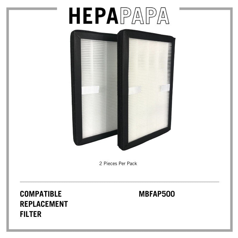 Mistral MBFAP500 Compatible Replacement Filters (2 Pieces Per Pack) [HEPAPAPA]