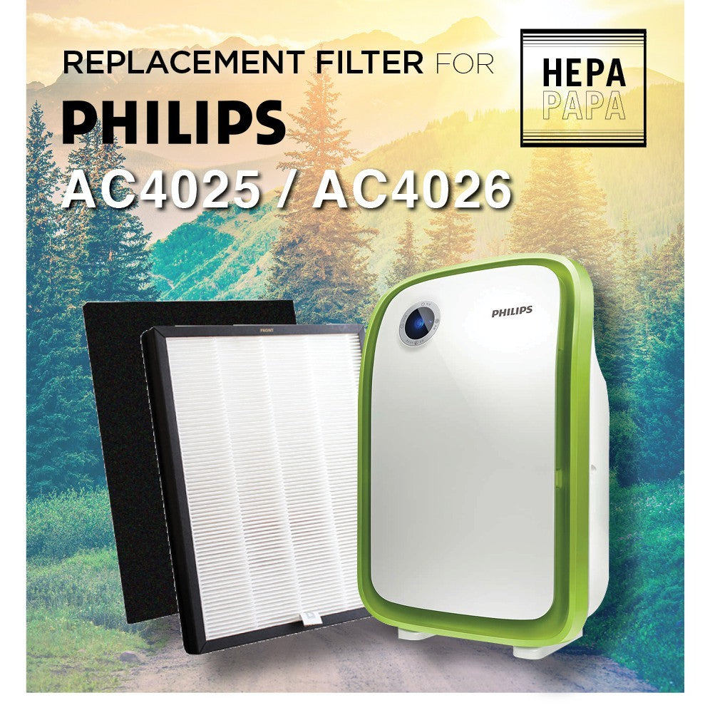 Philips AC4025 and AC4026 - AC4104 & AC4103  Compatible Replacement HEPA and Carbon Filters [HEPAPAPA]