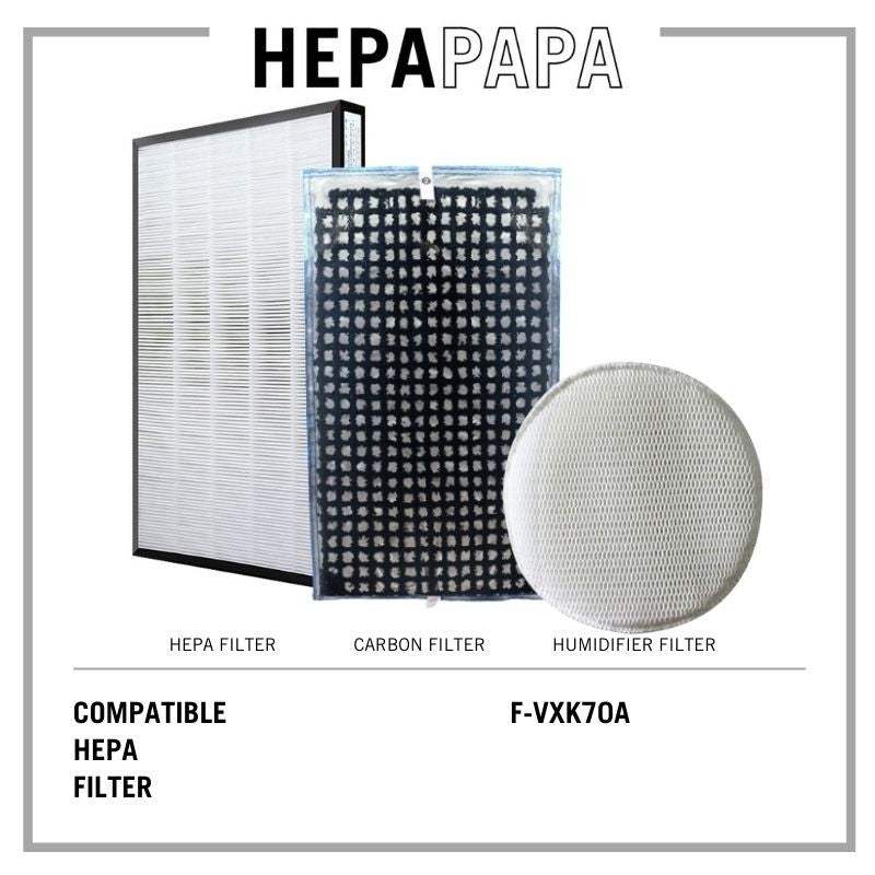Panasonic F-VXK70A Compatible Replacement Filters [Free Alcohol Swab] [SG Seller] [7 Days Warranty] [HEPAPAPA]
