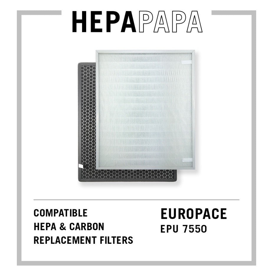 Europace EPU 7550 Compatible Replacement Filters [HEPAPAPA]