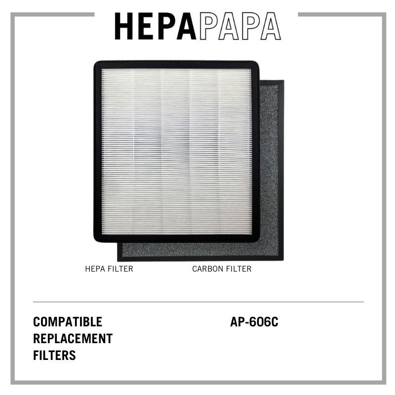 Akira PUREAir Ionic AP-606C Compatible Replacement Filters [HEPAPAPA]