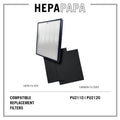 Rowenta PU2110 / PU2120 Compatible Replacement Filters [Free Alcohol Swabs] [HEPAPAPA]