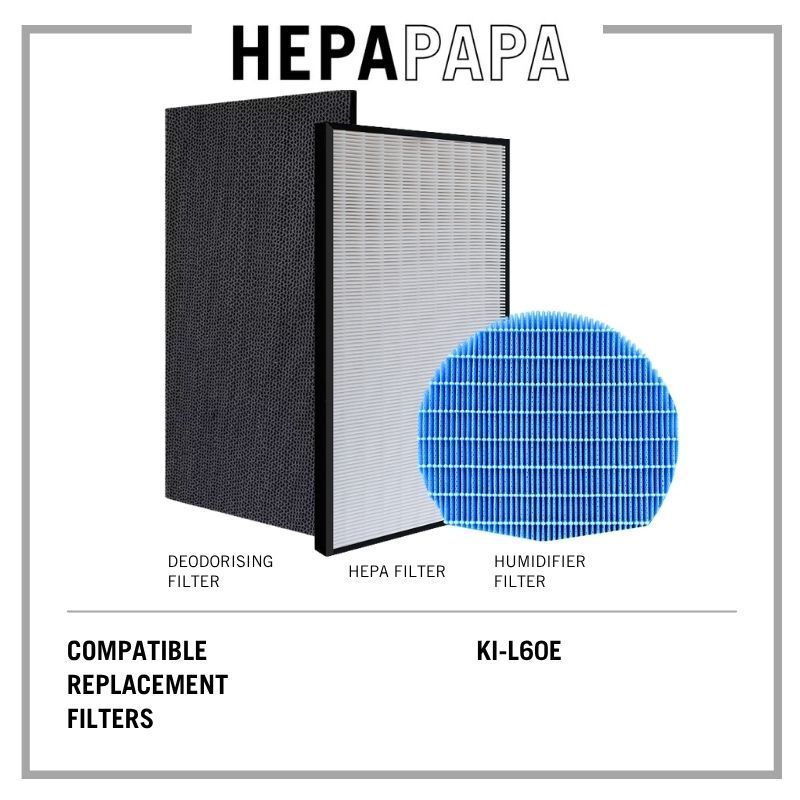 Sharp KI-L60E Compatible Replacement Filters [HEPAPAPA]